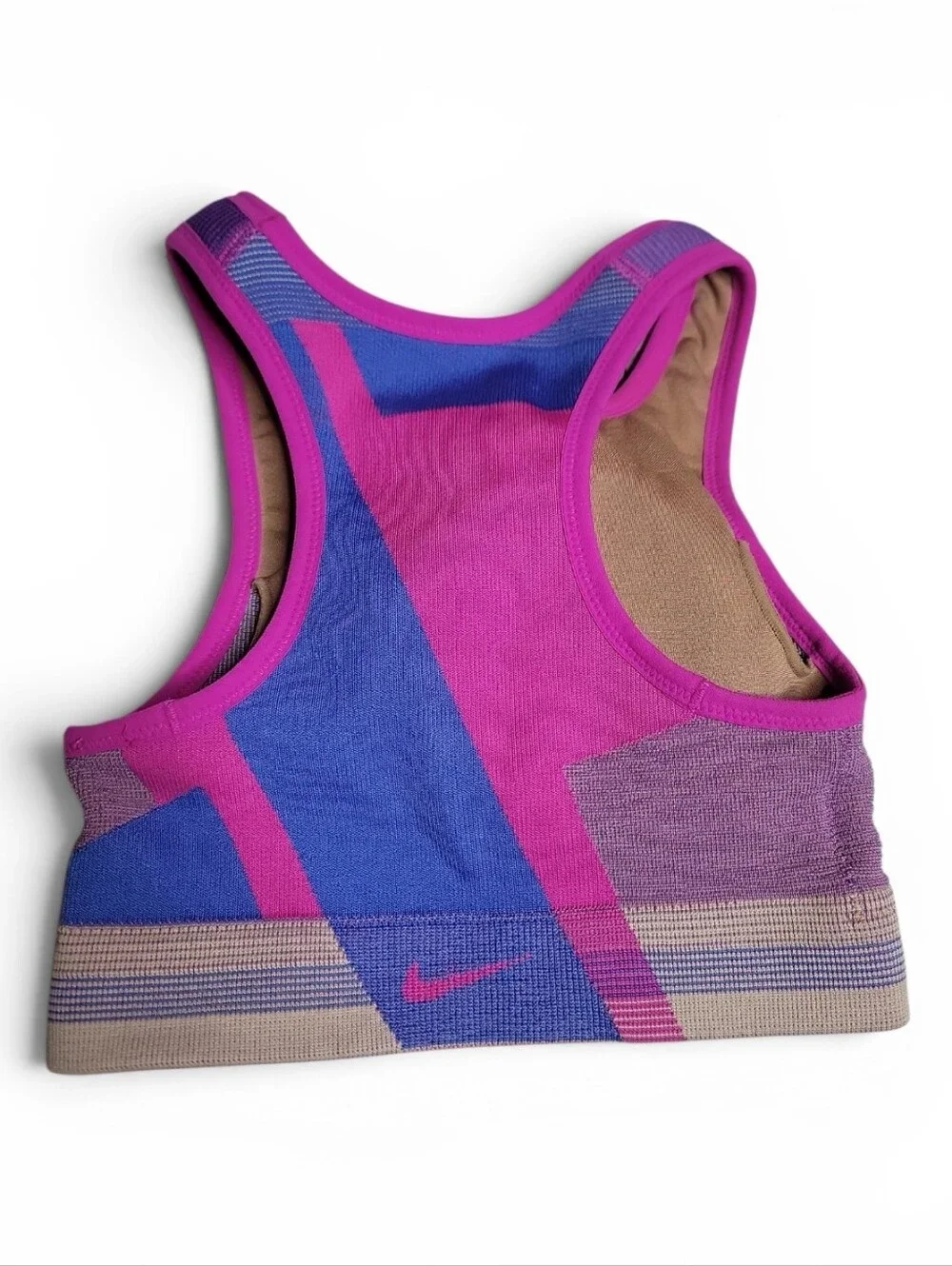 Nike Magenta and Royal Blue Colorblock Athletic Crop Tank